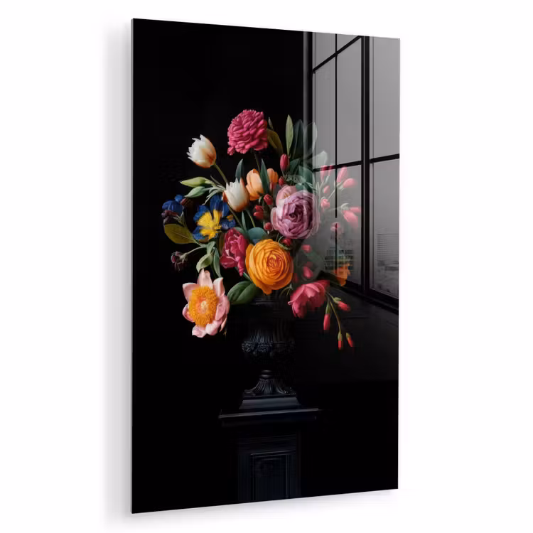 Glas schilderij - Boeket - Romantisch - Kleurrijk — 1