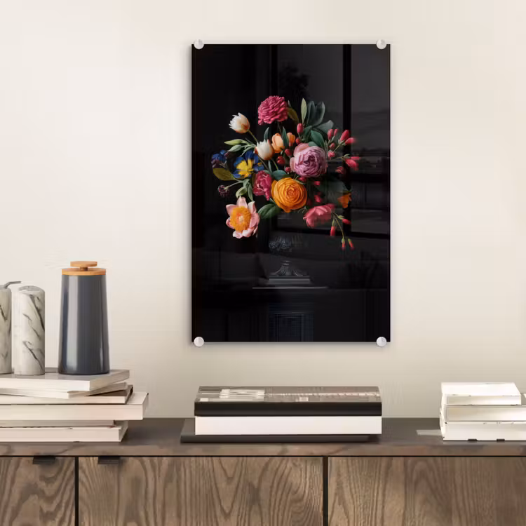 Glas schilderij - Boeket - Romantisch - Kleurrijk — 2