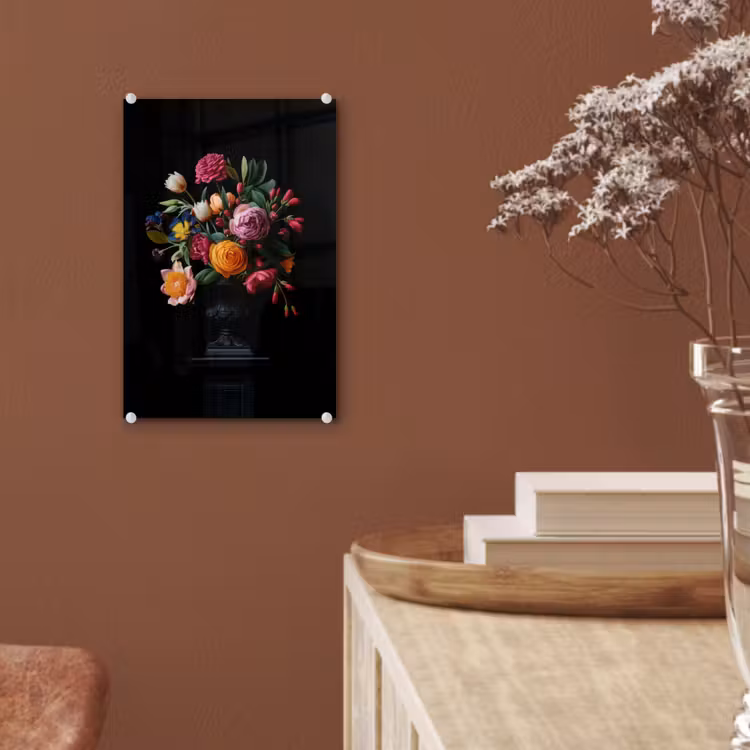 Glas schilderij - Boeket - Romantisch - Kleurrijk — 6