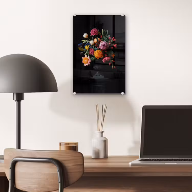 Glas schilderij - Boeket - Romantisch - Kleurrijk — 7