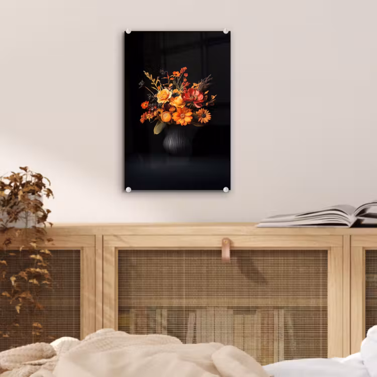 Glas schilderij - Herfst - Boeket - Oranje — 5