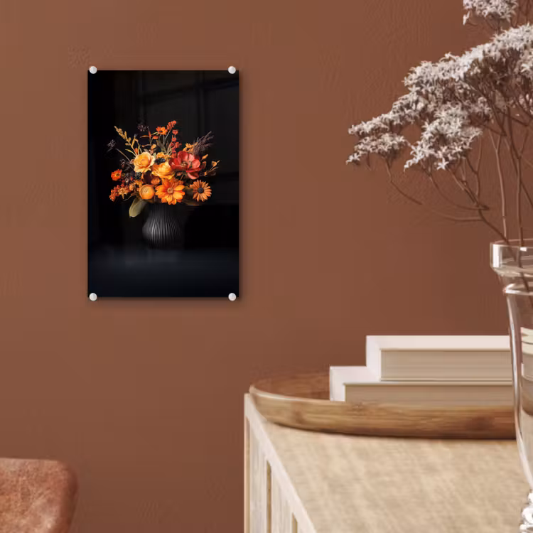 Glas schilderij - Herfst - Boeket - Oranje — 6