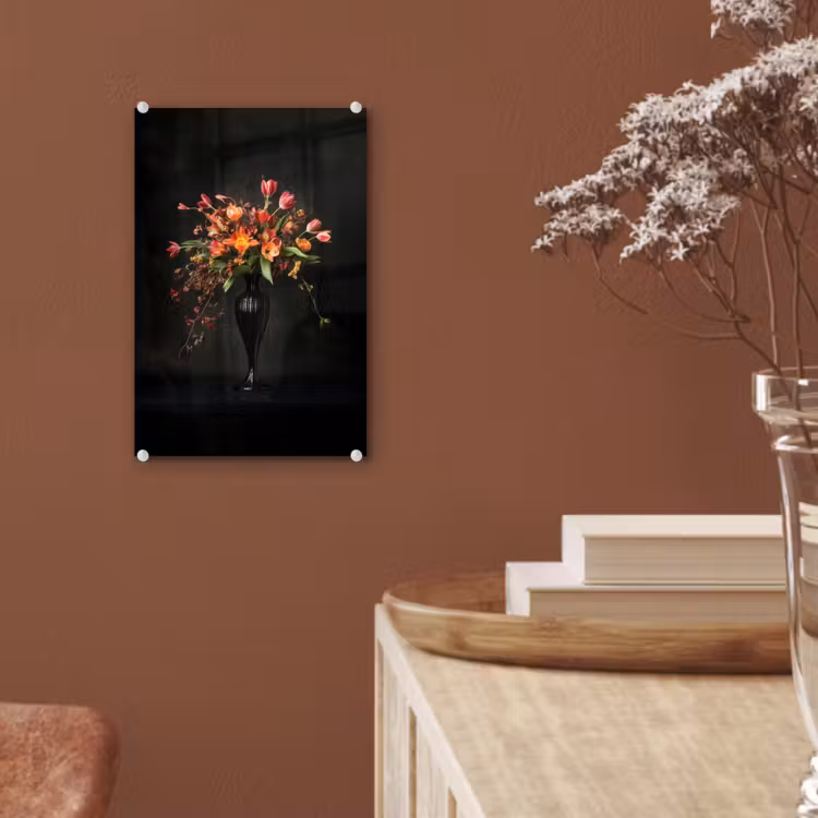 Glas schilderij - Sierlijk - Boeket - Vaas — 6