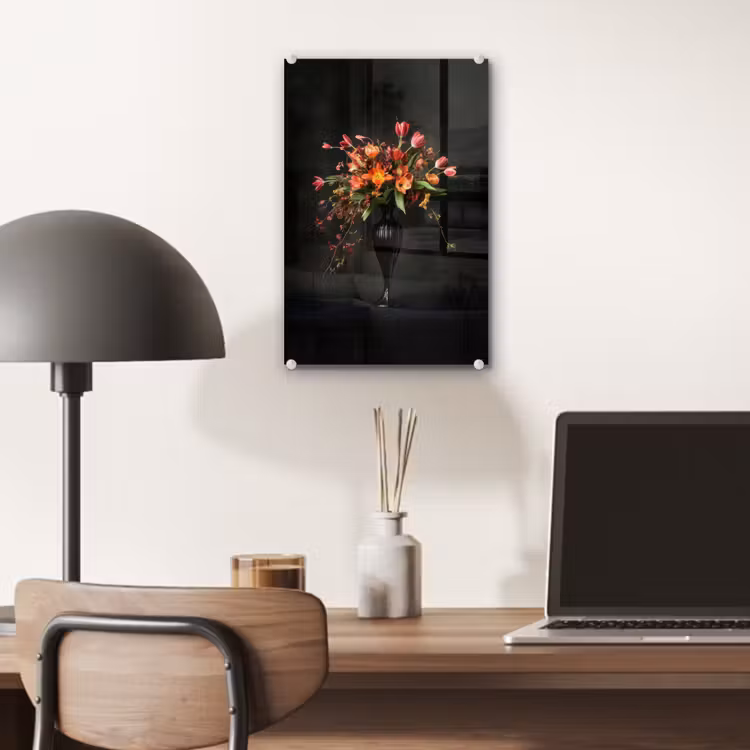 Glas schilderij - Sierlijk - Boeket - Vaas — 7