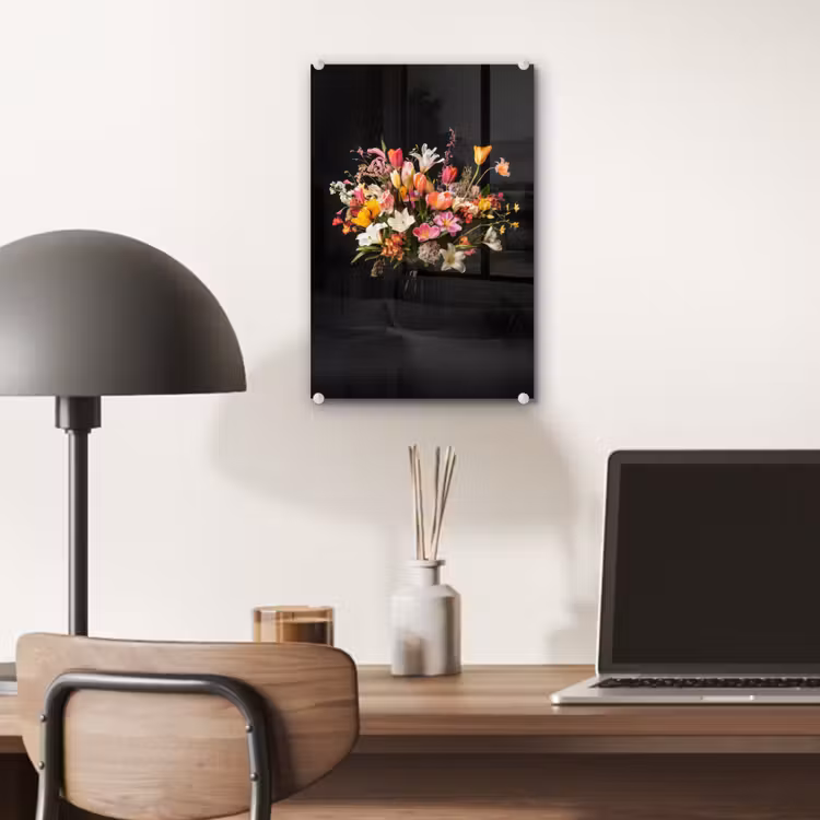 Glas schilderij - Vaas - Bloemen - Tulpen — 7
