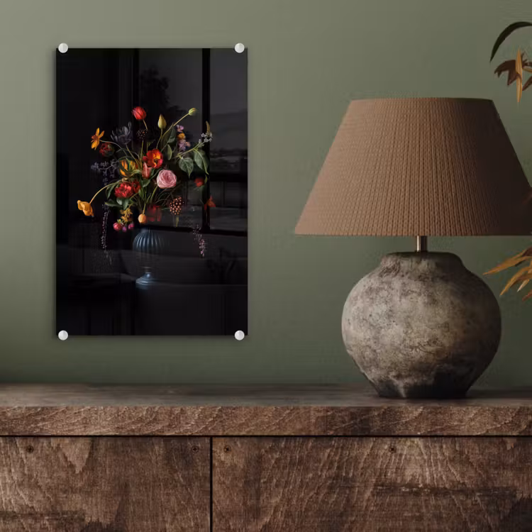 Glas schilderij - Bloemen - Bessen - Klassiek — 4