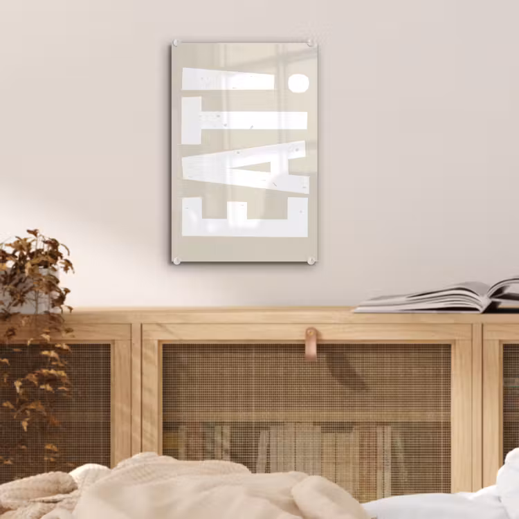 Glas schilderij - Eten - Decoratie - Beige - Wit — 5