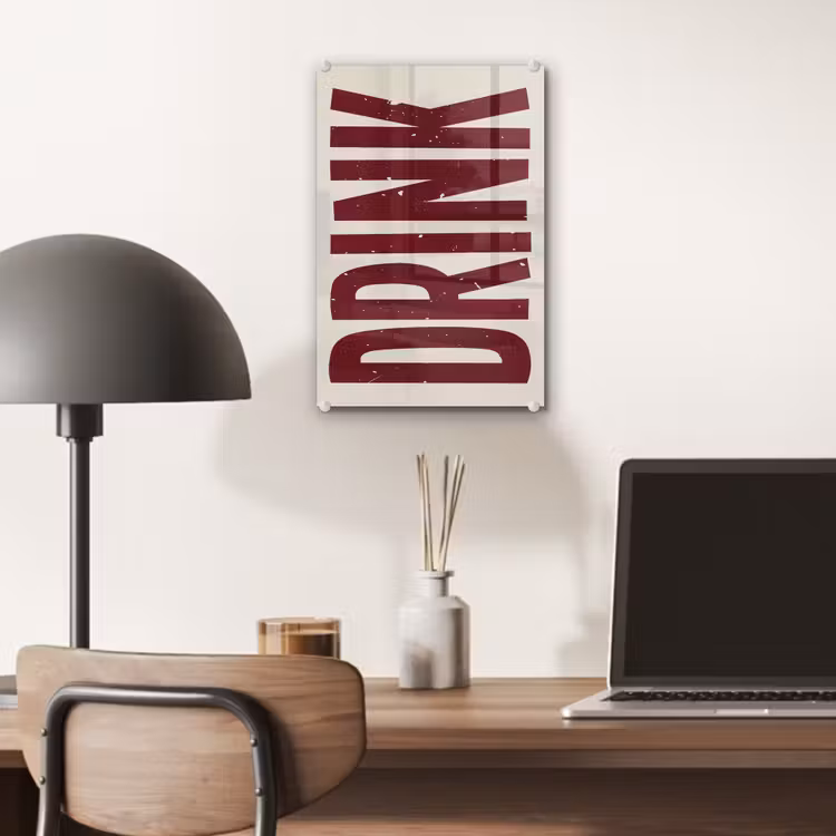 Glas schilderij - Rood - Vintage - Decoratie - Japandi — 7