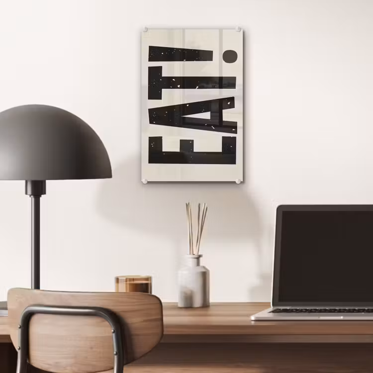 Glas schilderij - Eten - zwart - Japandi - Wit — 7