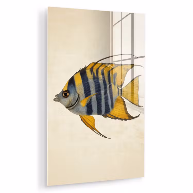 Glas schilderij - Vis - Sierlijk - Vinnen - Illustratie — 1