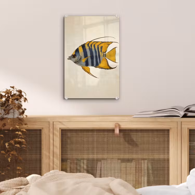 Glas schilderij - Vis - Sierlijk - Vinnen - Illustratie — 5