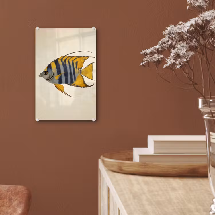Glas schilderij - Vis - Sierlijk - Vinnen - Illustratie — 6