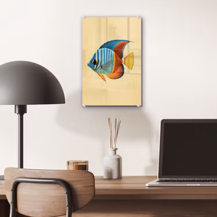 Glas schilderij - Vis - Vinnen - Blauw - Ogen — 7