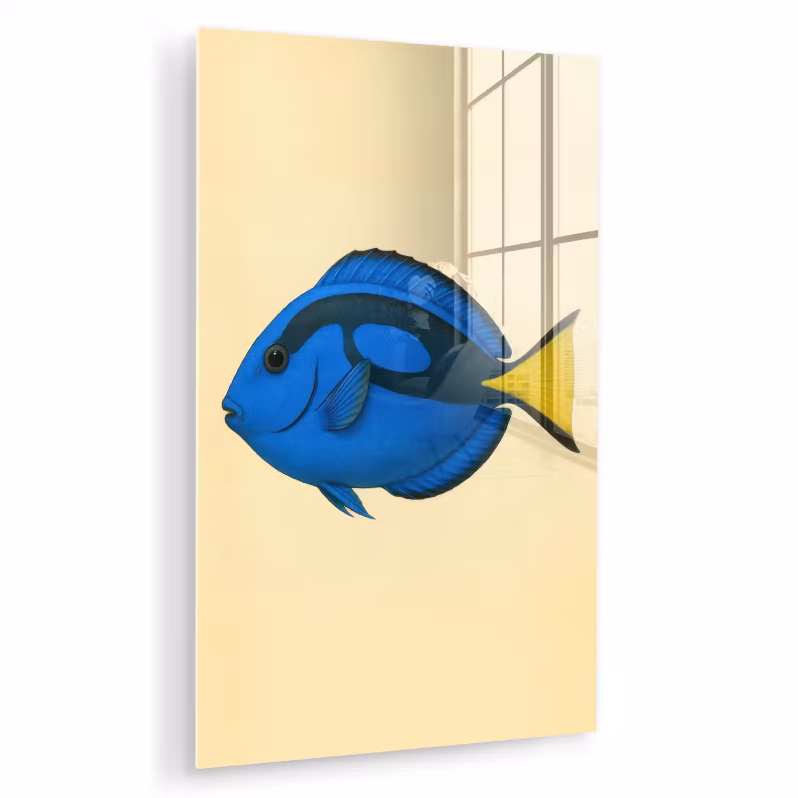 Glas schilderij - Blauw - Dory - Vis - Staartvin — 1