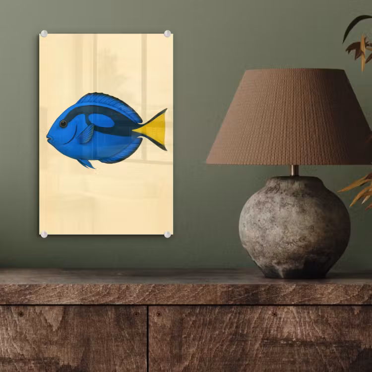 Glas schilderij - Blauw - Dory - Vis - Staartvin — 4