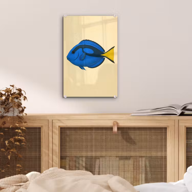 Glas schilderij - Blauw - Dory - Vis - Staartvin — 5