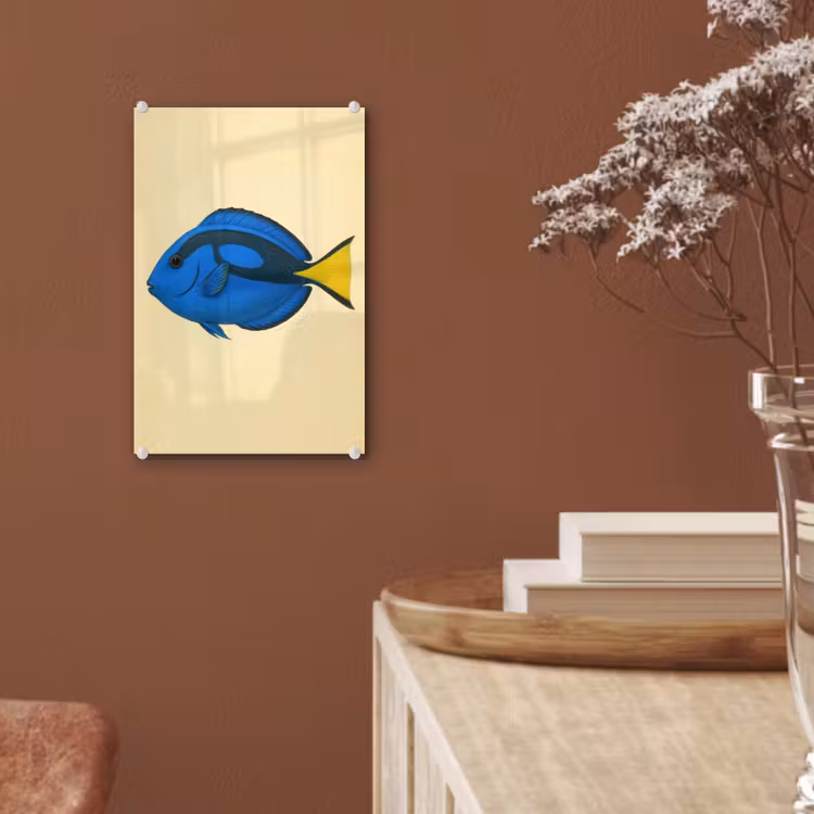 Glas schilderij - Blauw - Dory - Vis - Staartvin — 6