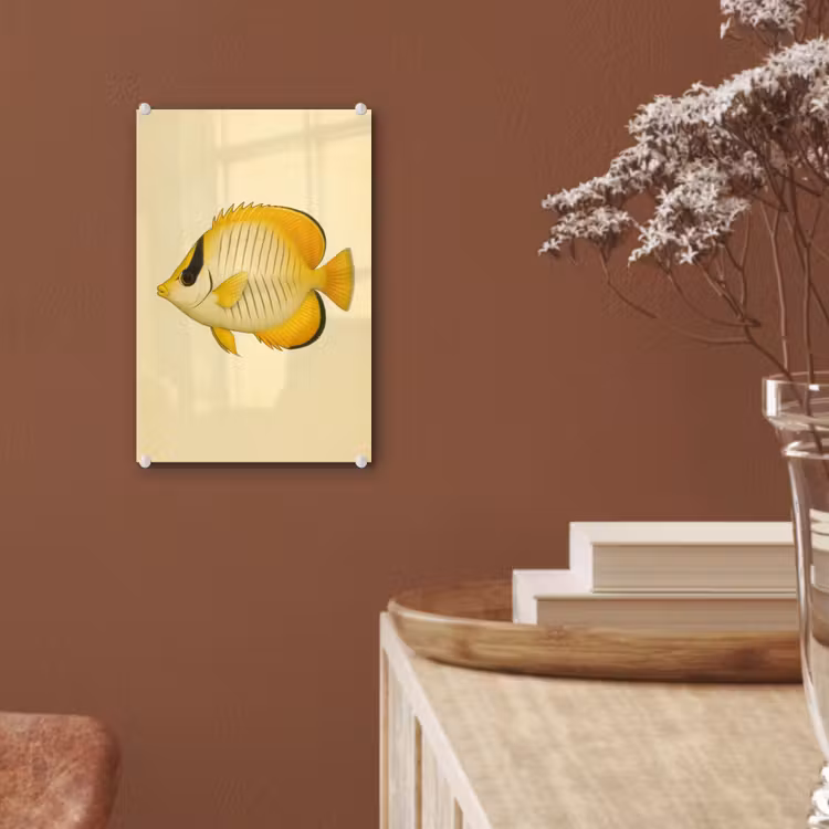 Glas schilderij - Ovaal - Vis - Geel - Schubben — 6