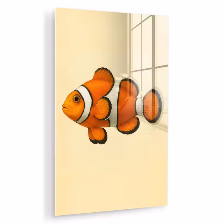 Glas schilderij - Vis - Oranje - Strepen — 1