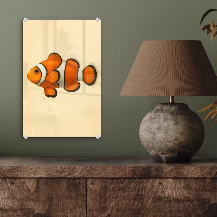 Glas schilderij - Vis - Oranje - Strepen — 4