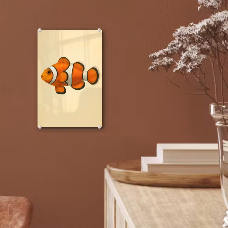 Glas schilderij - Vis - Oranje - Strepen — 6
