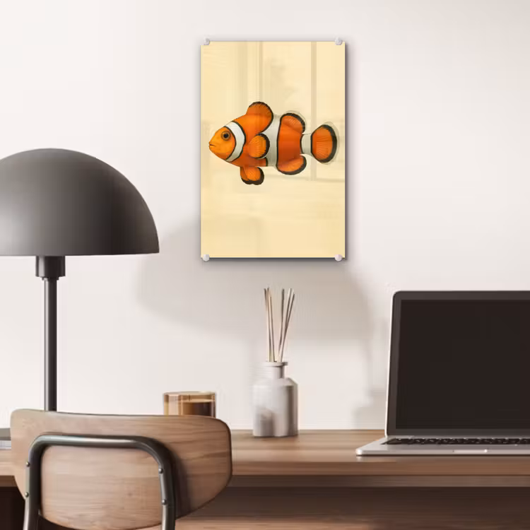 Glas schilderij - Vis - Oranje - Strepen — 7