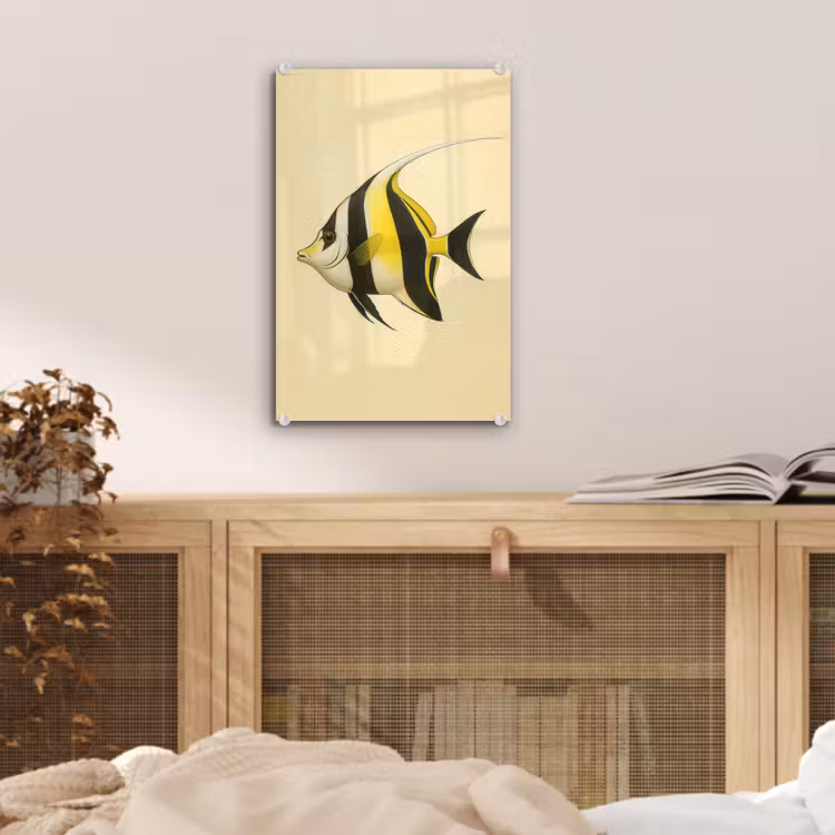 Glas schilderij - Vis - Sierlijk - Rugvin - Geel — 5