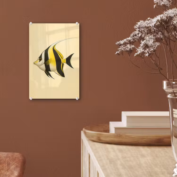 Glas schilderij - Vis - Sierlijk - Rugvin - Geel — 6
