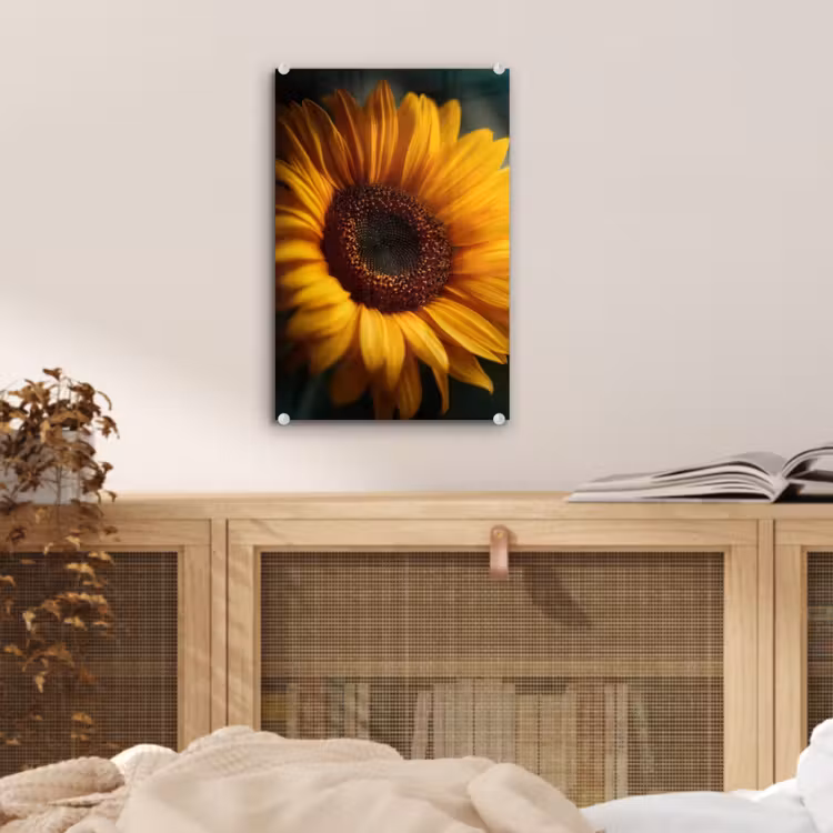 Glas schilderij - Geel - Zonnebloem - Zomers — 5