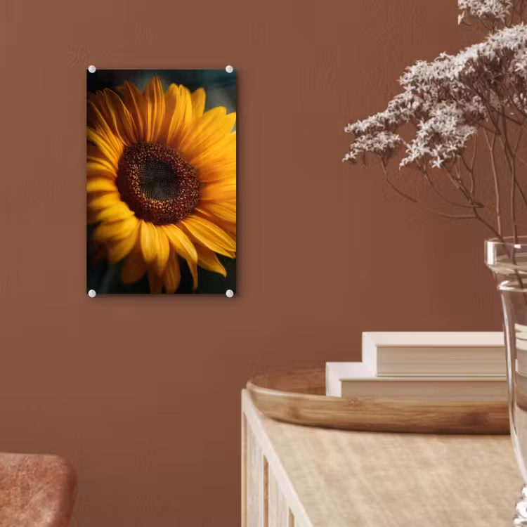 Glas schilderij - Geel - Zonnebloem - Zomers — 6