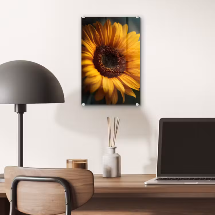 Glas schilderij - Geel - Zonnebloem - Zomers — 7