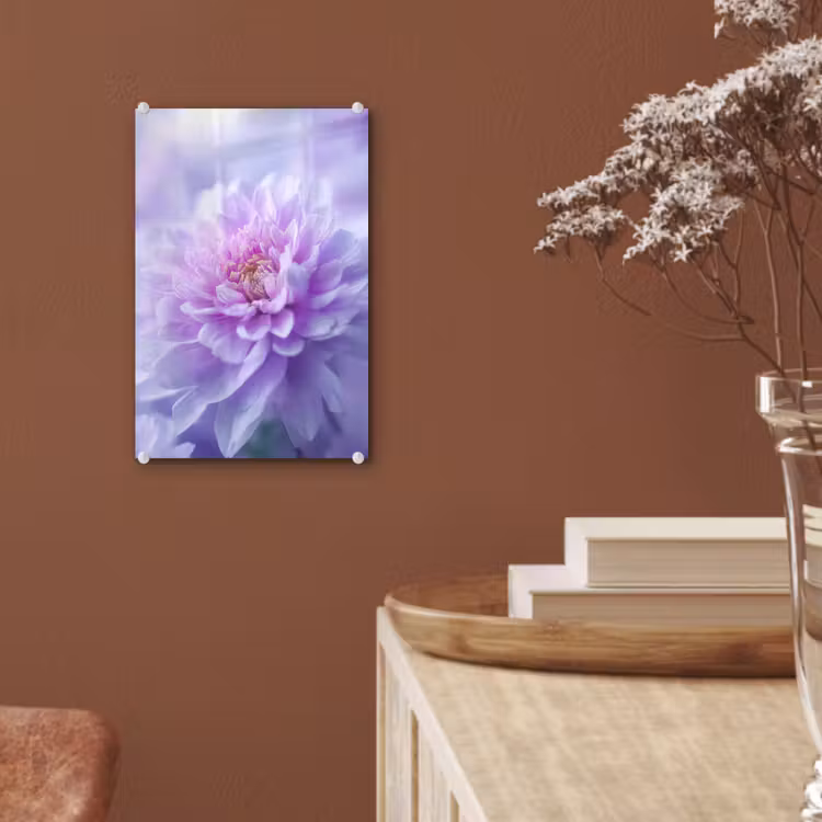 Glas schilderij - Paars - Dahlia - Dromerig — 6