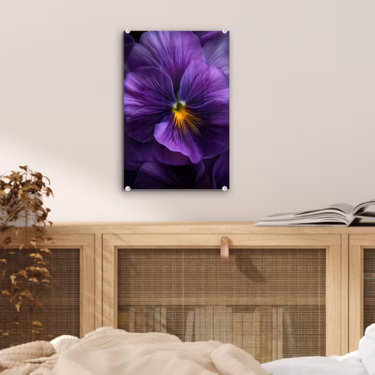 Glas schilderij - Paars - Viool - Diepte — 5