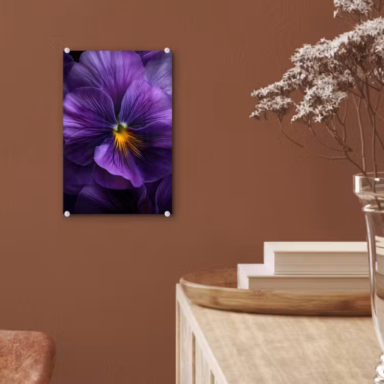 Glas schilderij - Paars - Viool - Diepte — 6
