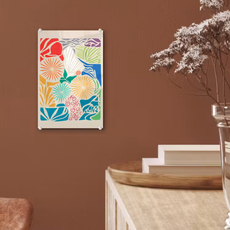 Glas schilderij - Kleurrijk - Abstract - Bloemen - Patronen — 6