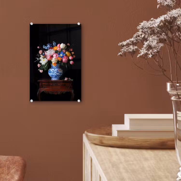 Glas schilderij - Rozen - Bloemen - Vaas - Boeket — 6