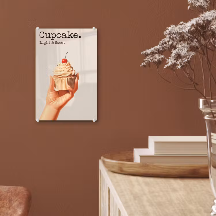 Glas schilderij - Cupcake - Zoet - Kers — 6
