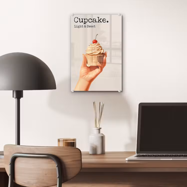 Glas schilderij - Cupcake - Zoet - Kers — 7