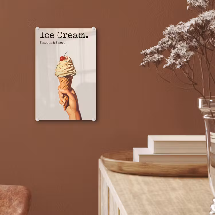 Glas schilderij - Ice cream - Softijs - Kleurrijk - Kers — 6