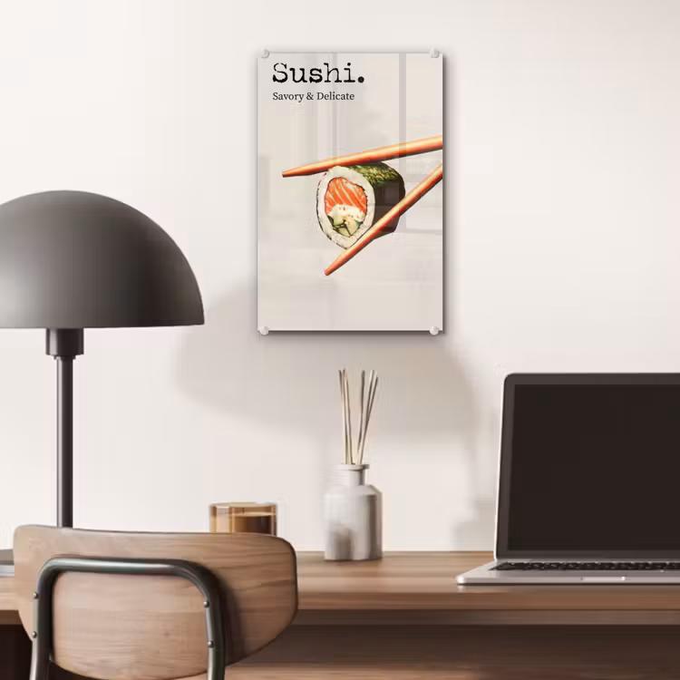 Glas schilderij - Sushi - Zalm - Rijst - Japans — 7