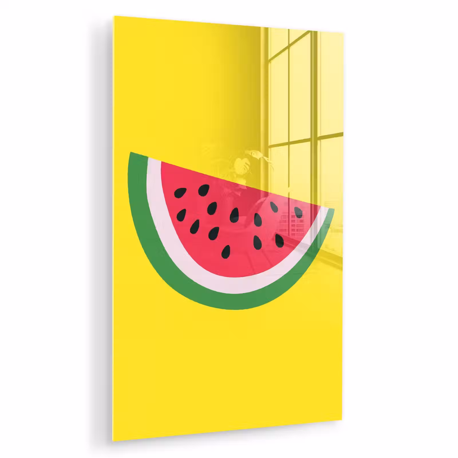 Glas schilderij - Fruit - Watermeloen - Geel — 1
