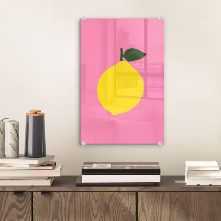 Glas schilderij - Citroen - Geel - Fris — 2