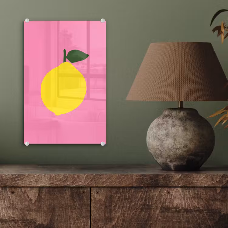 Glas schilderij - Citroen - Geel - Fris — 4