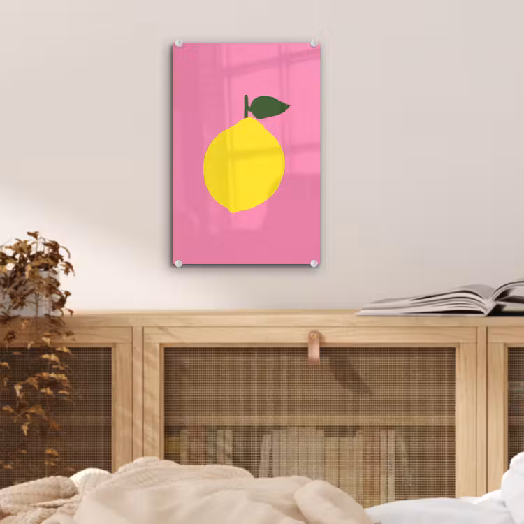 Glas schilderij - Citroen - Geel - Fris — 5