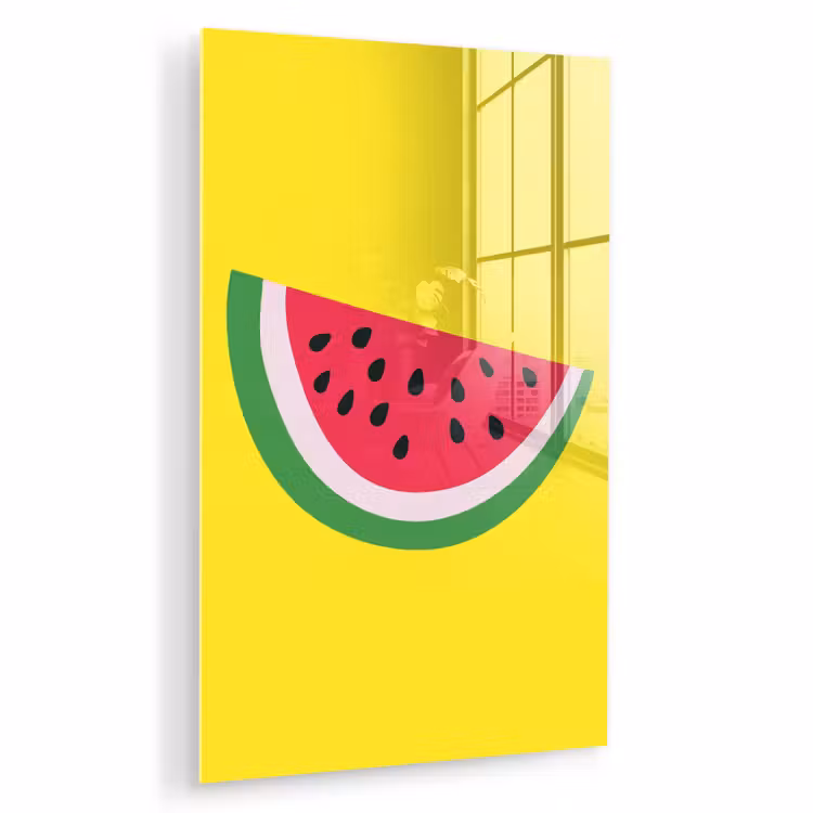 Glas schilderij - Fruit - Watermeloen - Geel — 1