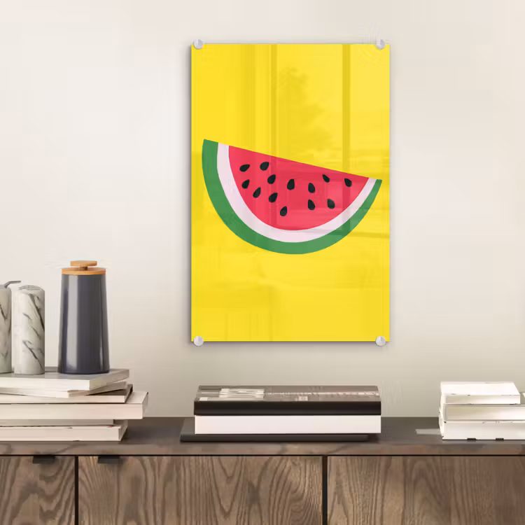 Glas schilderij - Fruit - Watermeloen - Geel — 2