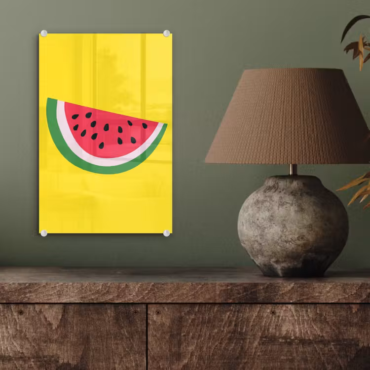 Glas schilderij - Fruit - Watermeloen - Geel — 4