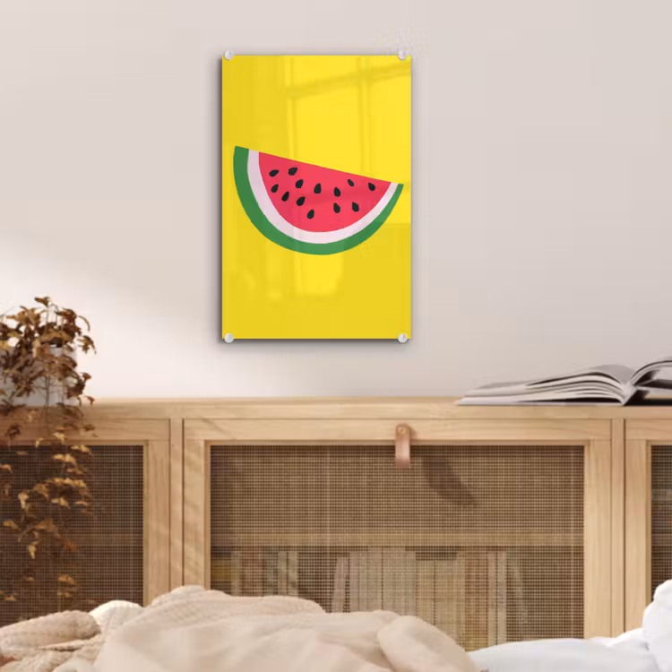 Glas schilderij - Fruit - Watermeloen - Geel — 5
