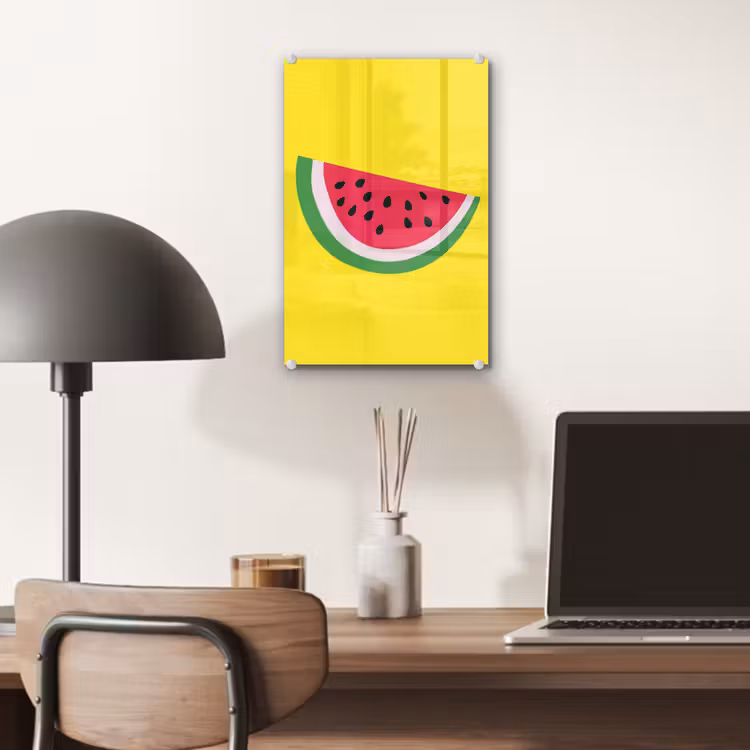 Glas schilderij - Fruit - Watermeloen - Geel — 7