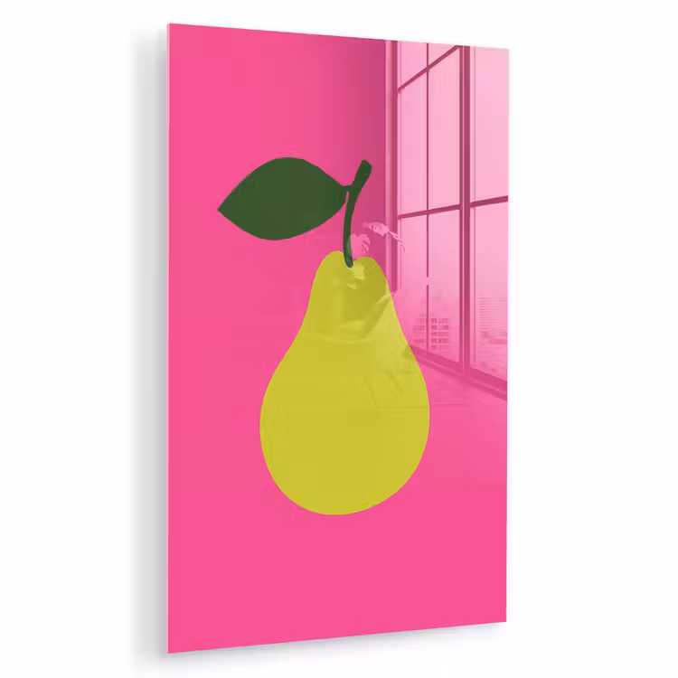 Glas schilderij - Illustratie - Fruit - Peer - Groen — 1